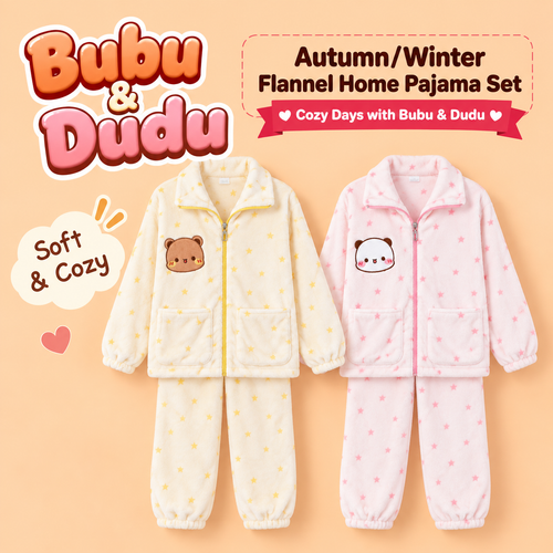 Bubu Dudu Autumn & Winter Flannel Pajama Set