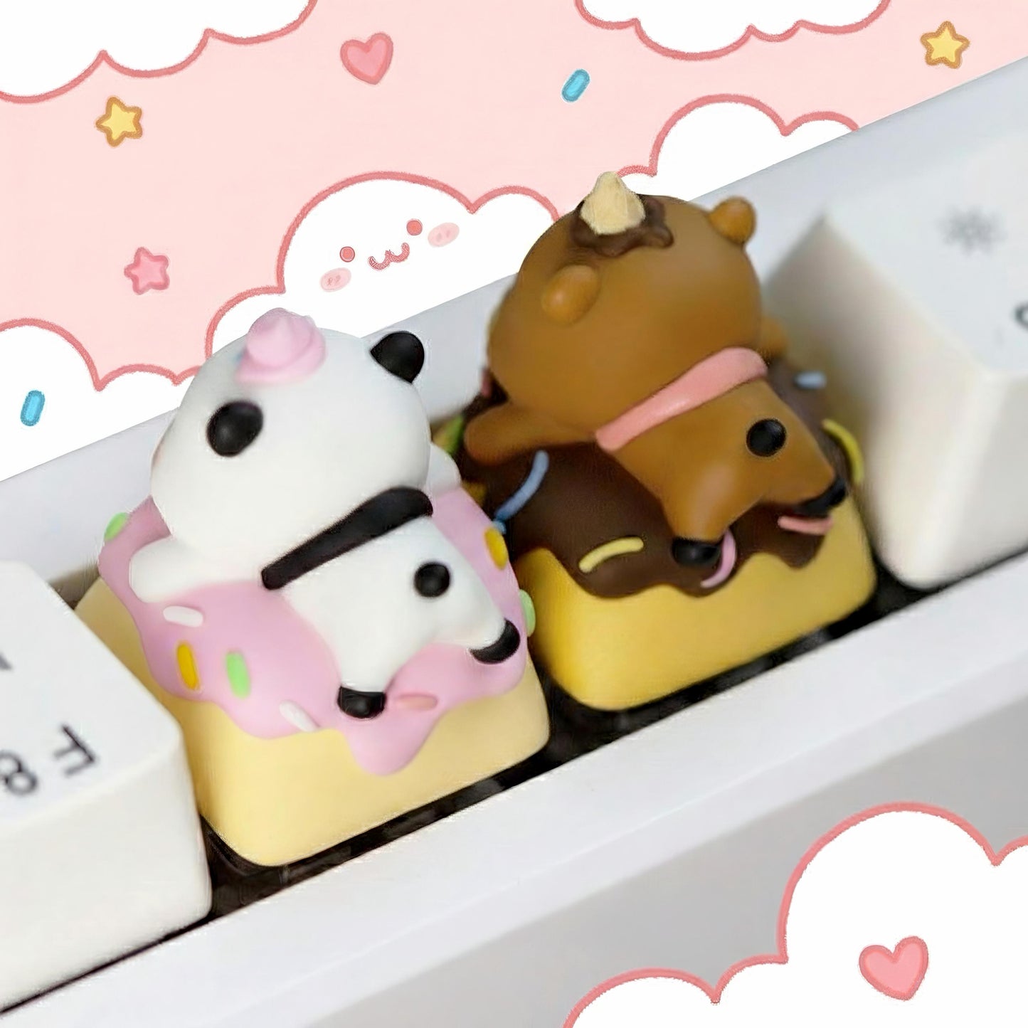 Bubu Dudu Donut Resin Keycap Cute ESC Key｜布布一二树脂甜甜圈甜甜圈键帽 ESC通用