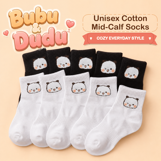 Bubu Dudu Unisex Mid-Calf Cotton Socks