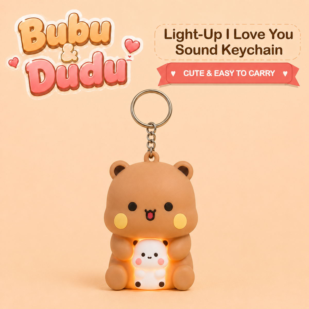 Bubu & Dudu Light-Up “I Love You” Sound Keychain detail image 6