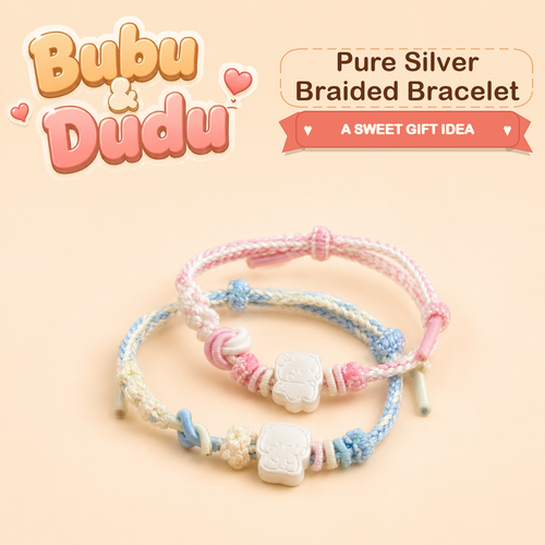 Pure Silver Bubu Dudu Braided Cord Bracelet