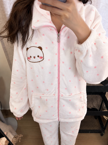 Bubu Dudu Autumn & Winter Flannel Pajama Set