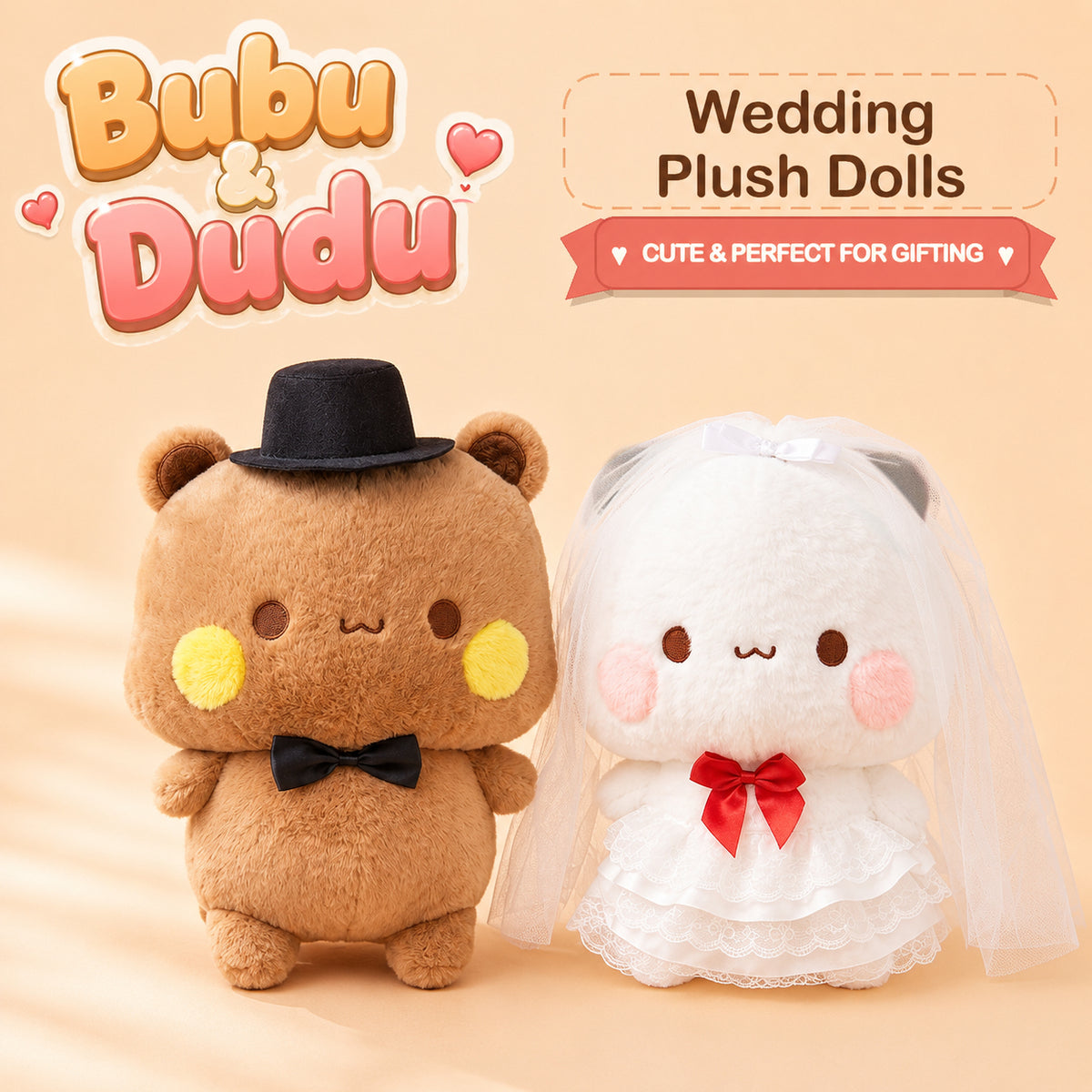 Bubu Dudu 35cm wedding plush doll