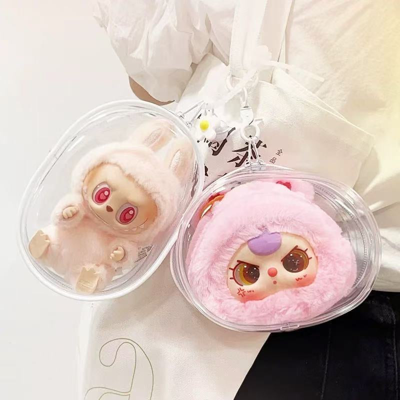 10cm15cm20cm娃外出遛娃包pvc透明收纳防尘挂包  PVC Storage Bag