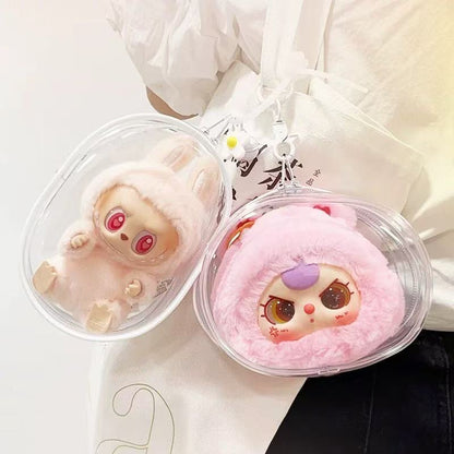 10cm／15cm／20cm PVC 娃娃外出透明收納防塵掛包