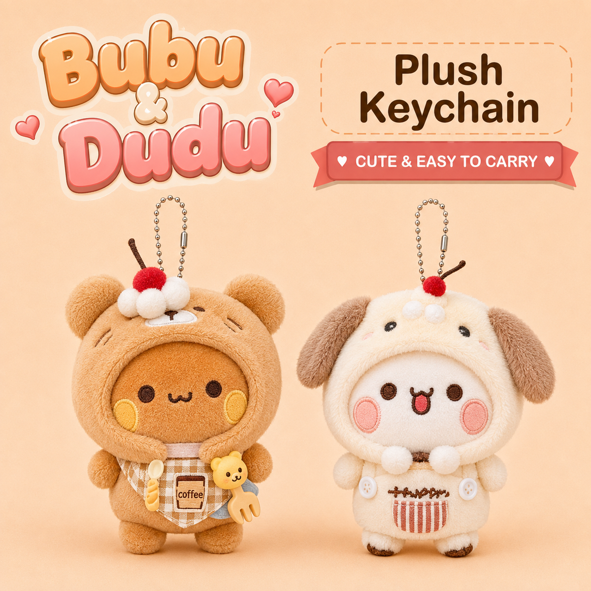 Handmade Bubu Dudu 12cm Plush Keychain