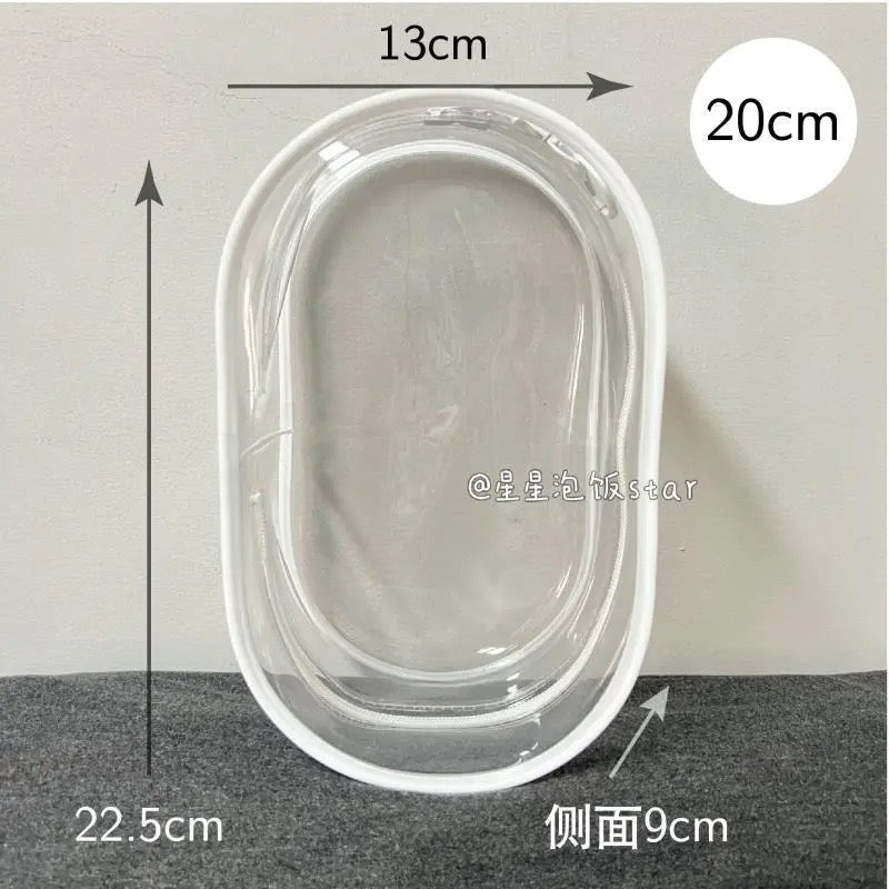 10cm15cm20cm娃外出遛娃包pvc透明收纳防尘挂包  PVC Storage Bag