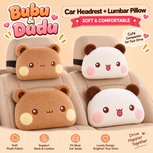 Bubu & Dudu Car Headrest and Lumbar Cushion