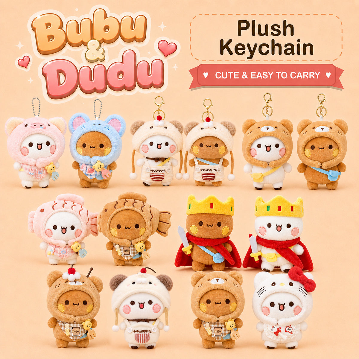 Handmade Bubu Dudu 12cm Plush Keychain