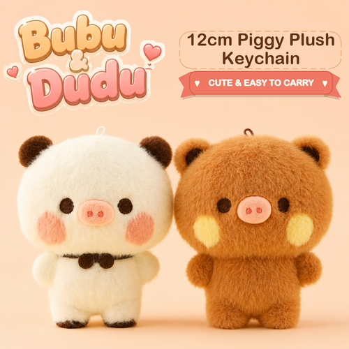 Bubu & Dudu 12cm Piggy Plush Keychain product photo