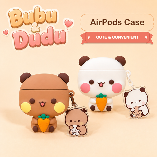 Brown Dudu and white Bubu carrot AirPods cases