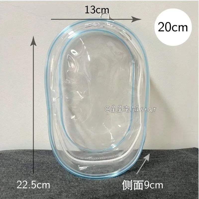 10cm15cm20cm娃外出遛娃包pvc透明收纳防尘挂包  PVC Storage Bag