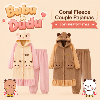 Bubu & Dudu Coral Fleece Couple Pajamas