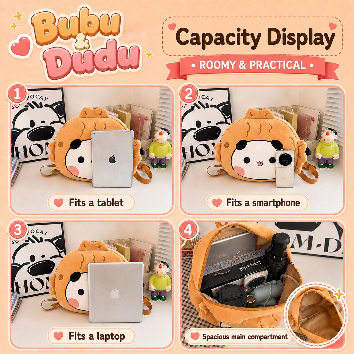 Bubu Cute Fish Plush Backpack