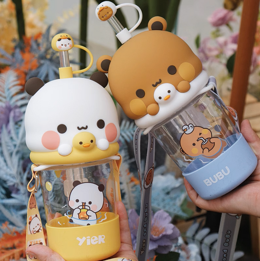 一二布布可爱大头吸管水杯 Bubu Dudu Cute Straw Water Cup