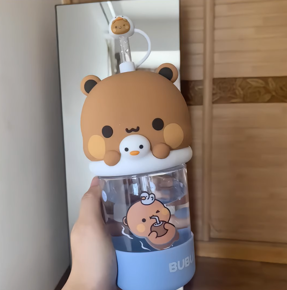 一二布布可爱大头吸管水杯 Bubu Dudu Cute Straw Water Cup
