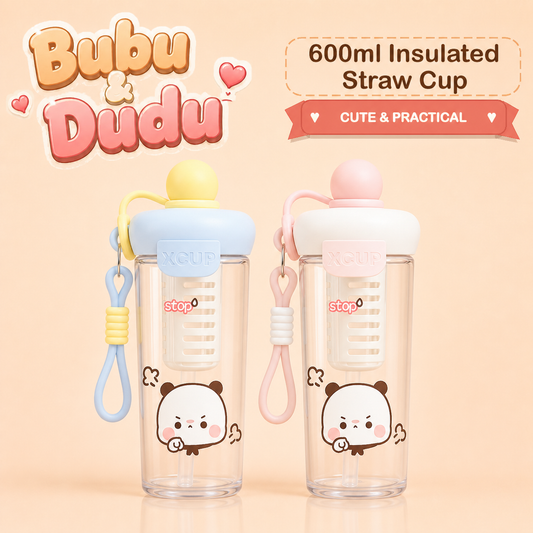 Bubu Dudu 600ml Insulated Straw Cup two-color cover