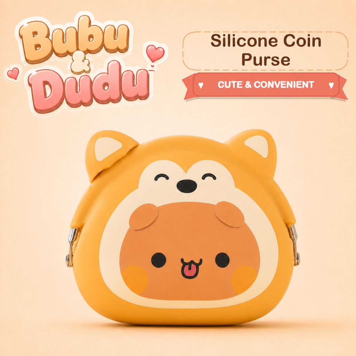 Orange Dudu silicone coin purse single product image