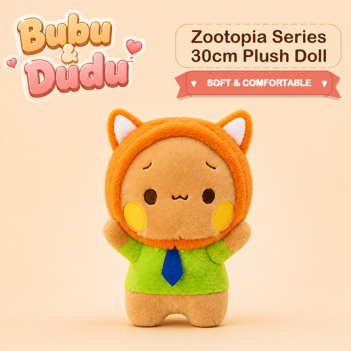 Bubu Dudu Zootopia Series 30cm Plush Doll - Dudu fox outfit single