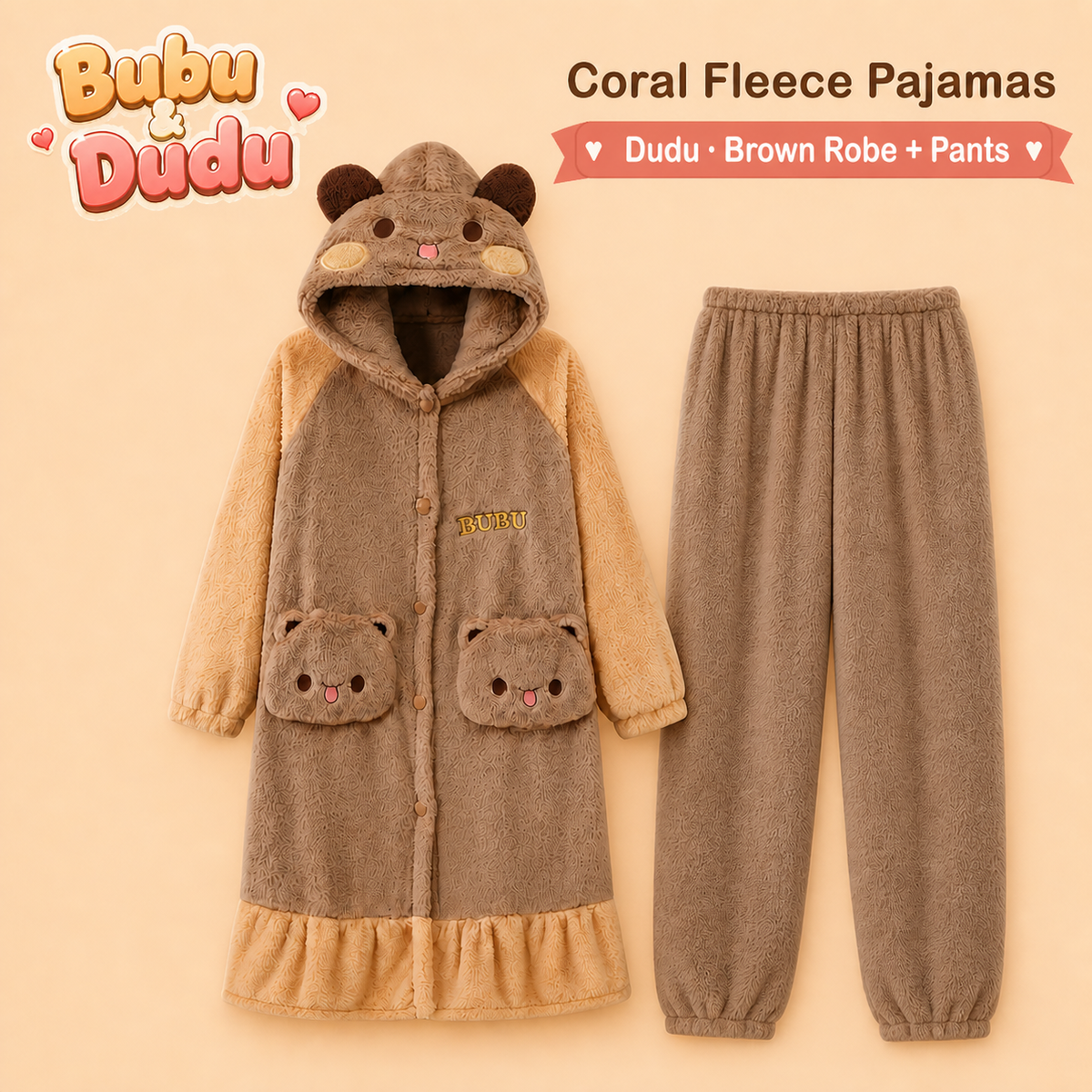 Bubu & Dudu Coral Fleece Couple Pajamas