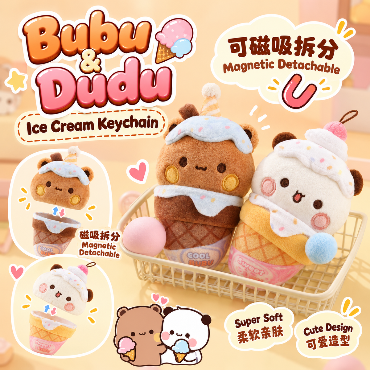 Bubu Dudu Ice Cream Keychain
