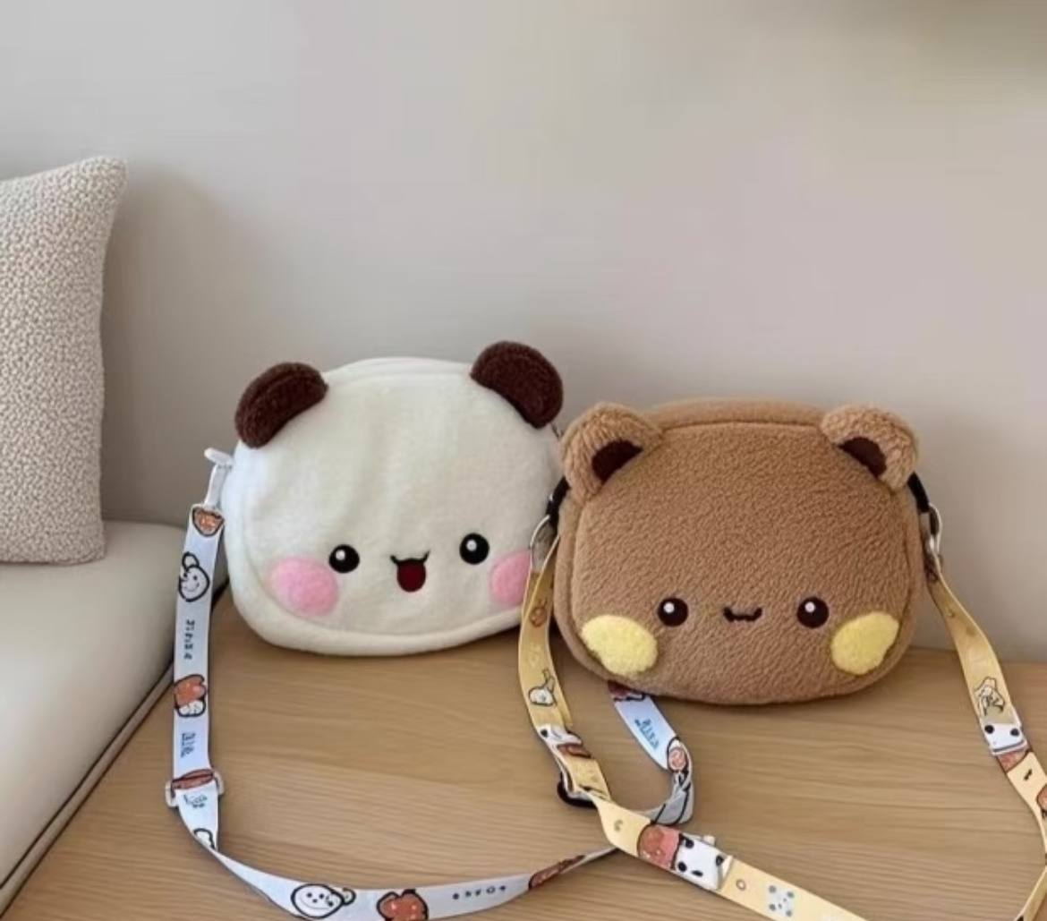 一二布布单肩斜挎毛绒玩偶公仔包 Bubu & Dudu Crossbody Bag