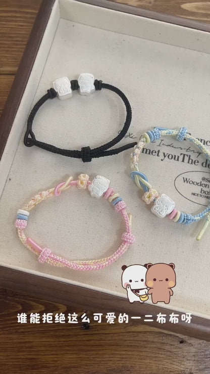 Pure Silver Bubu Dudu Braided Cord Bracelet